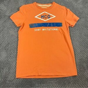 Hollister Men's T-Shirt Size Medium Short Sleeve Crewneck Orange Surf Y2K